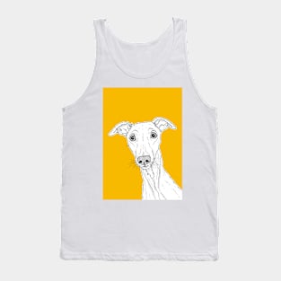 Whippet Dog Portrait ( yellow background ) Tank Top